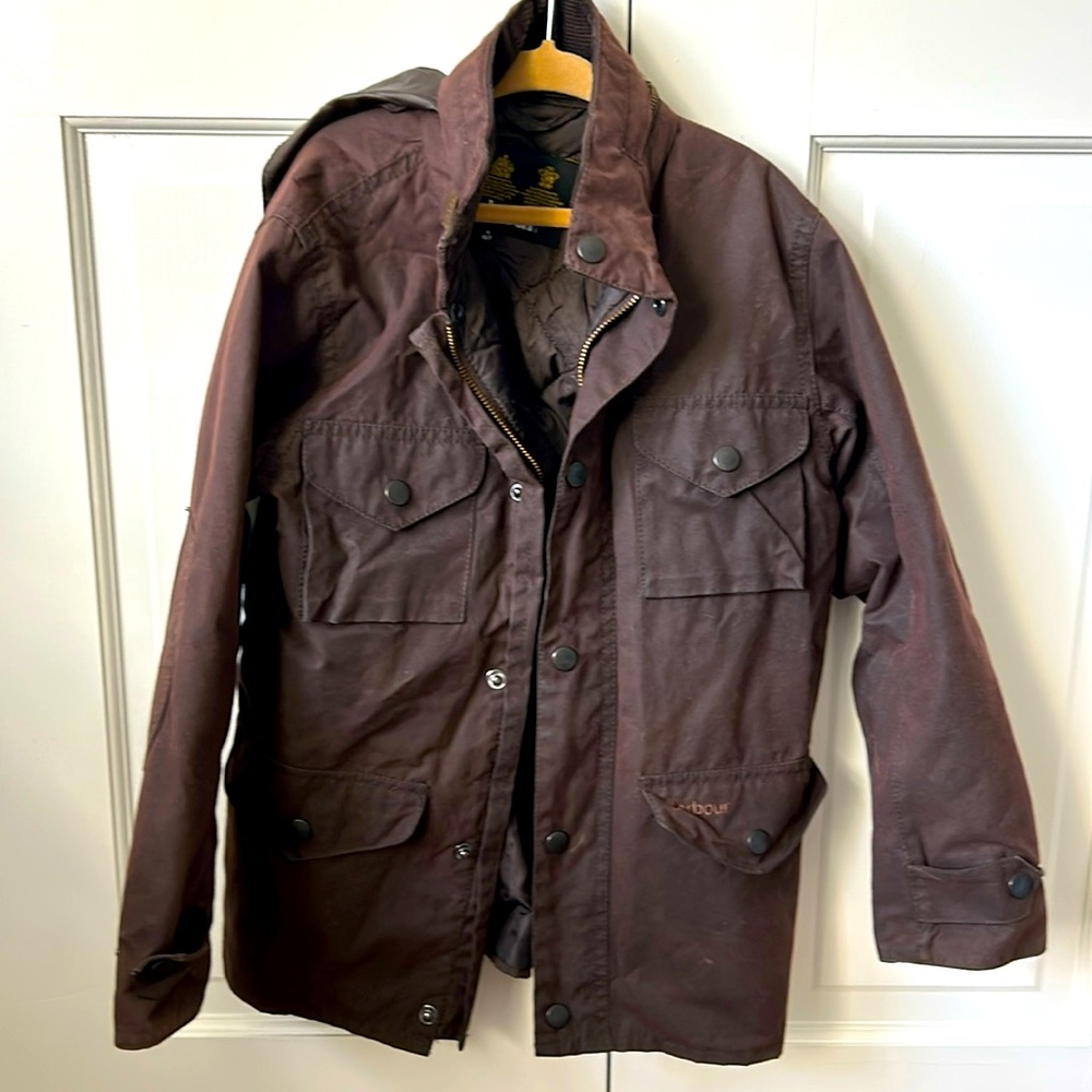 Kids Barbour Jacket with Hood Size 6/7